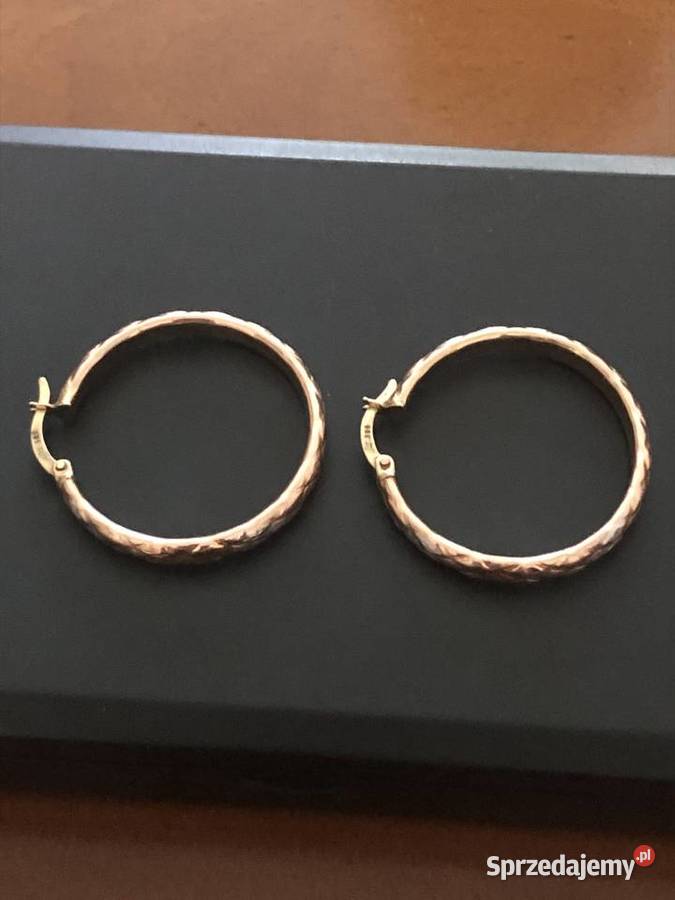 Złote kolczyki koła 585 Kolczyki Tarnowo Podgórne sprzedam