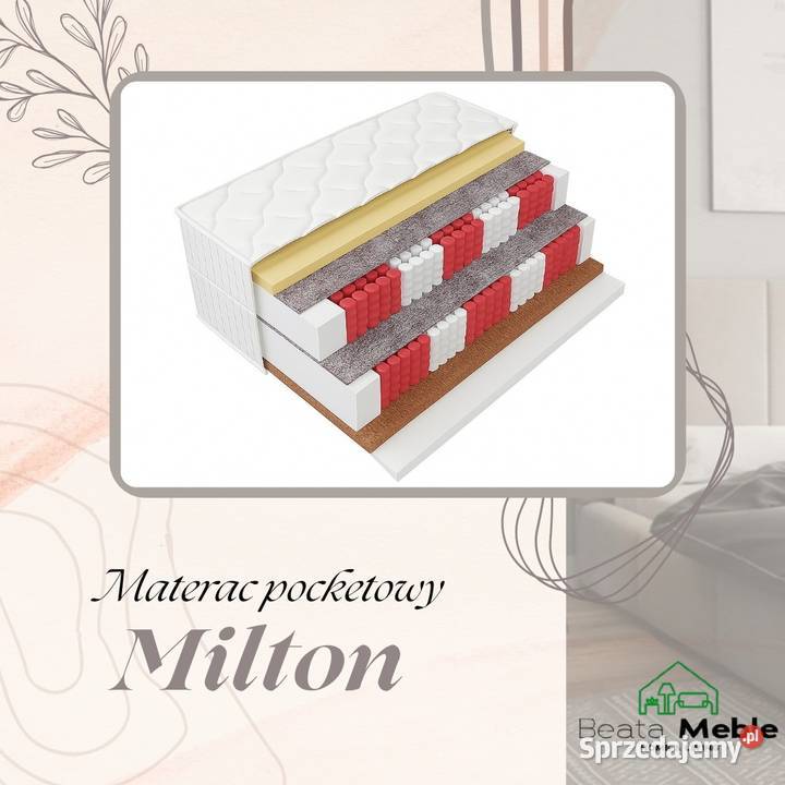 Materac pocketowy 160x200 Milton Dwustronny o Warszawa
