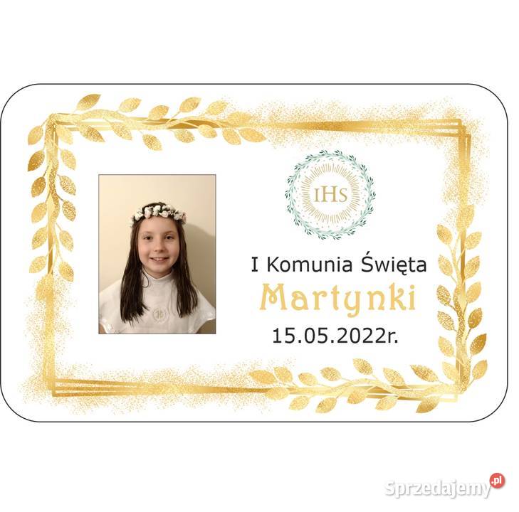 Naklejki Pierwsza Komunia Święta personalizowane Kamionna