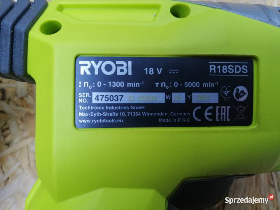 MŁOTOWIERTARKA AKUMULATOROWA RYOBI R18SDS 18V Wyrzeka