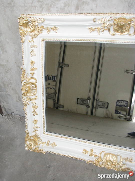 MUZEALNE PIĘKNE BIAŁE ORNAMENTOWE LUSTRO UNIKAT Kraków