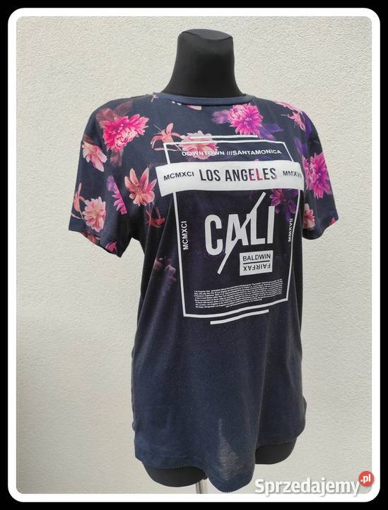 Primark koszulka tshirt kwiaty napis rozmiar 38