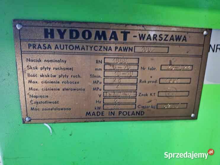 Prasa hydrauliczna PAWN 100
