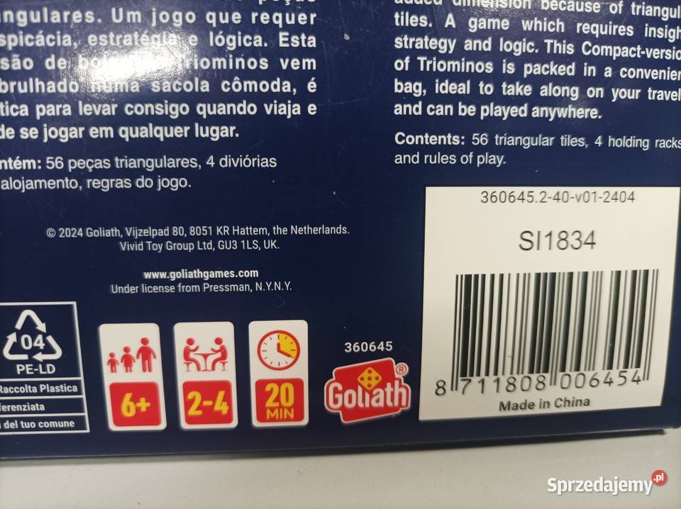 Triominos Compact Kultowa Gra Logiczna Wersja Toruń sprzedam
