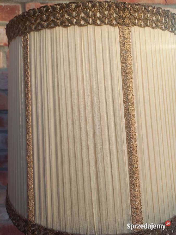 Lampka drewniana z materiałowym kloszem Nocna Gawroniec