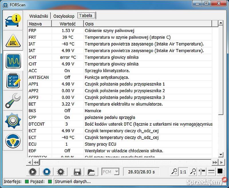 ELM327 v3 STN1170 Diagnoza OBD2 MSCAN Ford sprzedam