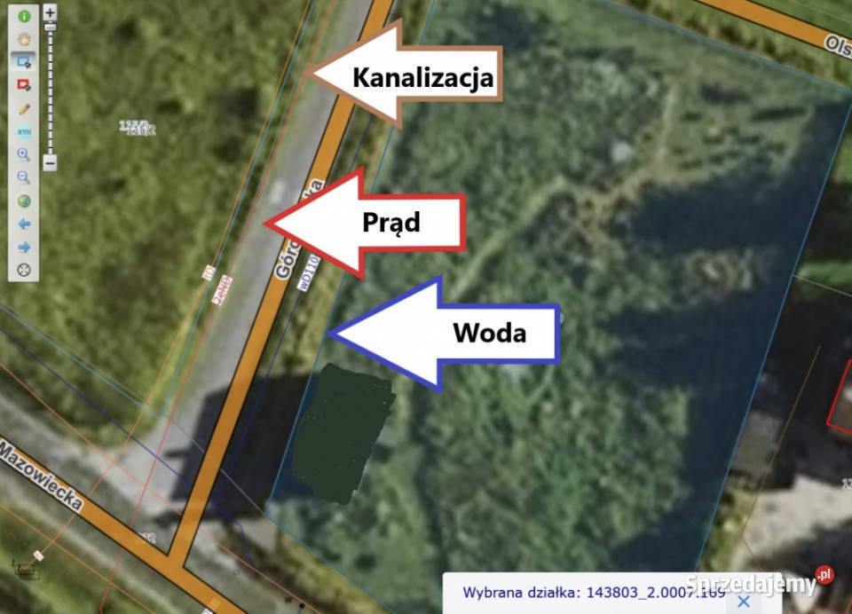 45 min Warszawy PKP A2 S8 działka budowlana mazowieckie Budy Zaklasztorne