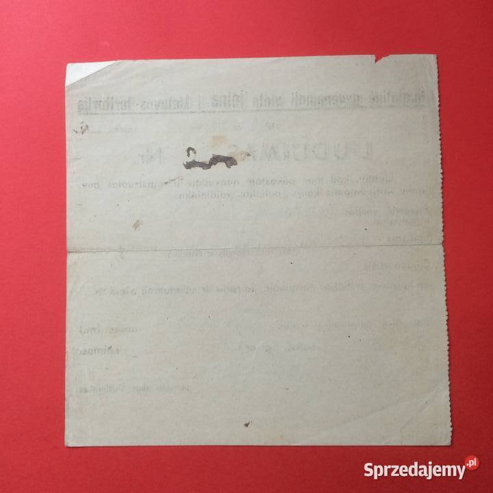 1826 Zaświadczenie Wilno Por Małachowski Szczecin