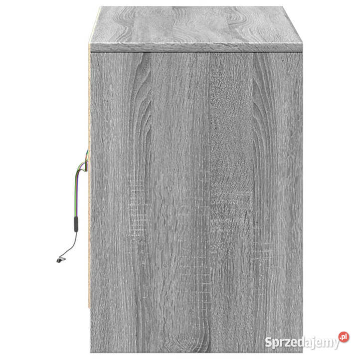 Szafka pod TV z LED szary dąb sonoma 100x34x50 mazowieckie Warszawa
