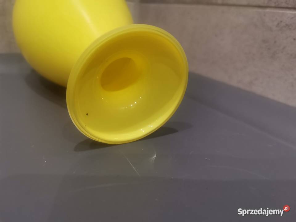Stary mały żółty wazon design PRL Siemianowice Śląskie