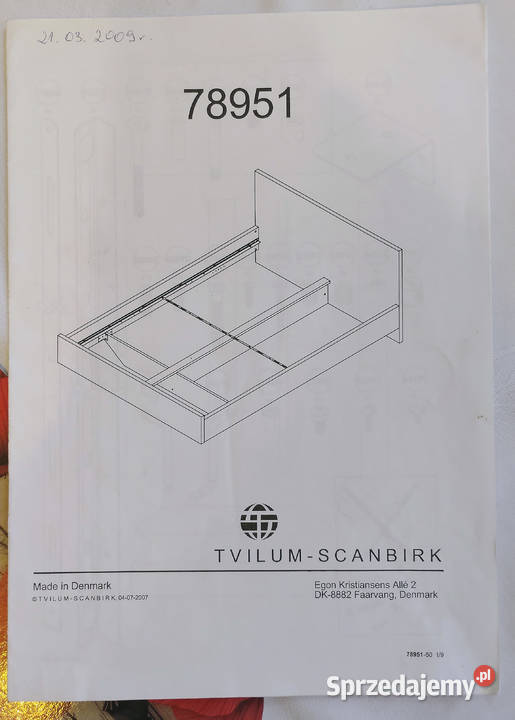 Łóżko dwuosobowe 200x140 duńskiej firmy Tvilum Katowice sprzedam