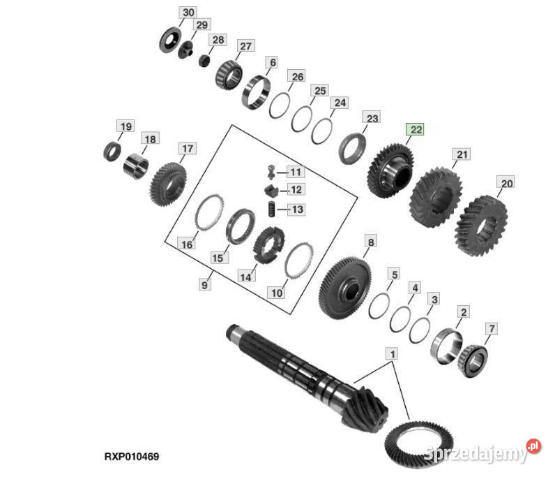 John Deere 7600 7700 7800 koło zębate R95763 Jastrzębniki