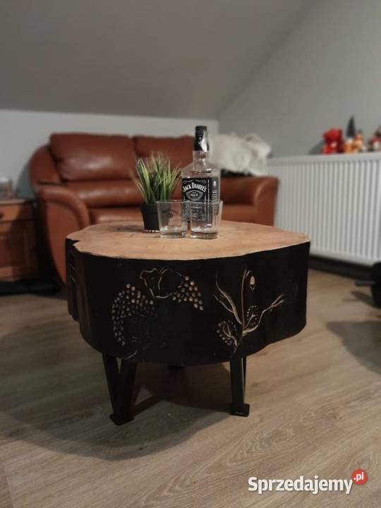 Stolik kawowy plaster orzech stolik loftowy Kraków