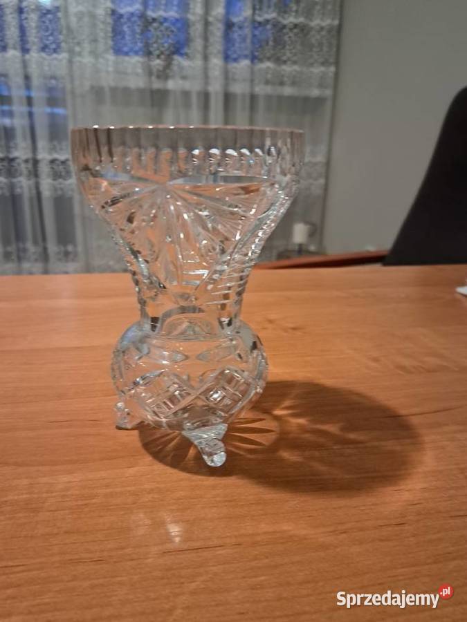 Retro wazon krysztalowe szklo Czechoslowacja