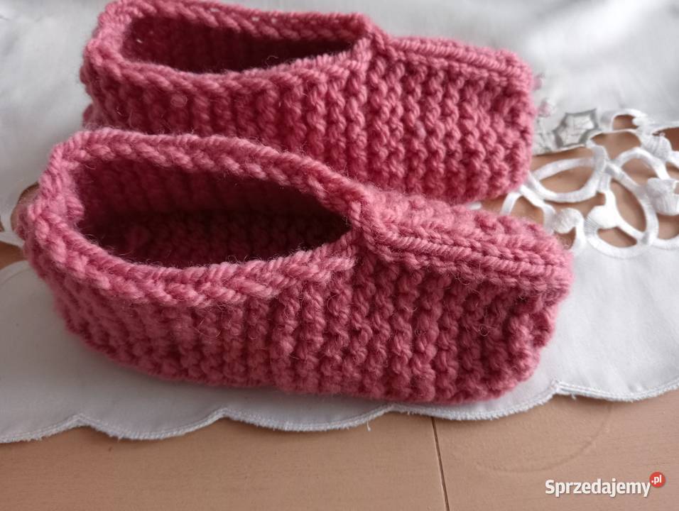Kapcie handemade z wełną 3842 Złotów