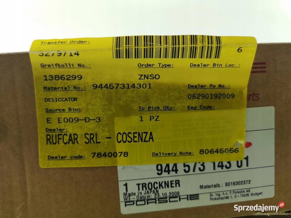 OSUSZACZ KLIMATYZACJI PORSCHE 718 CAYMAN BOXSTER Osuszacze sprzedam