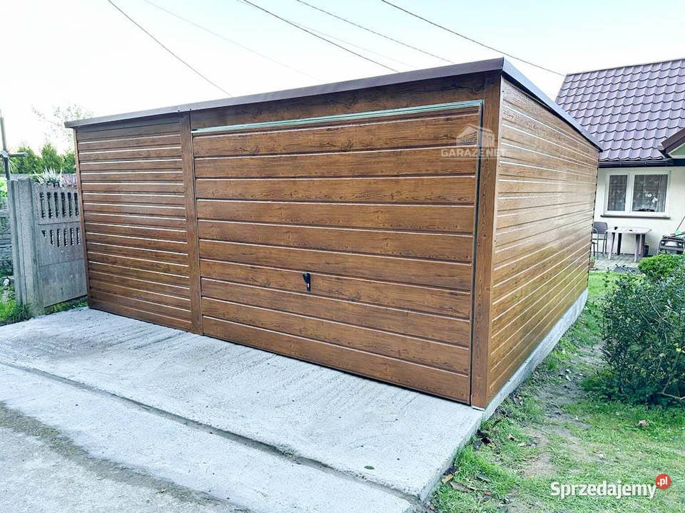 GARAŻ BLASZANY 5M X 6M POZIOM SPAD TYŁ BRAMA Domki narzędziowe Łapanów