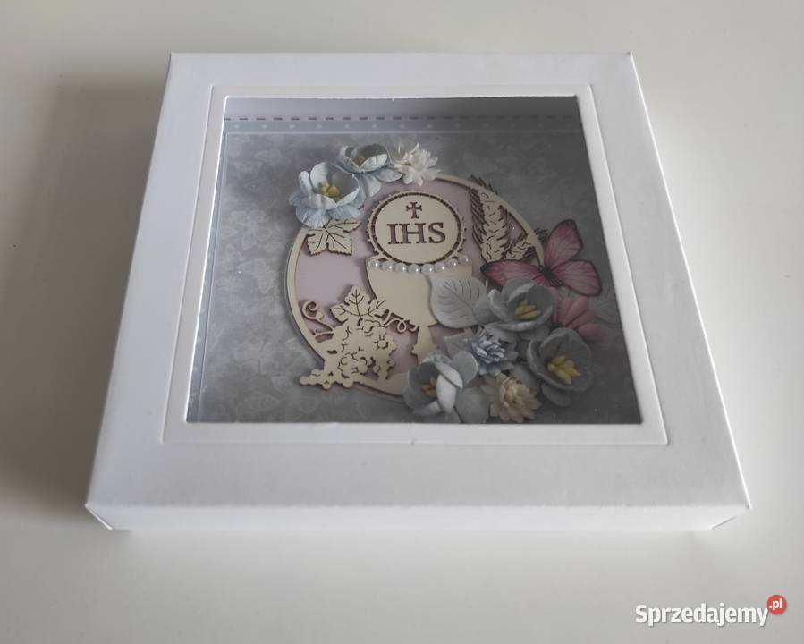 Kartka w pudełku ręcznie robiona na Pamiątkę