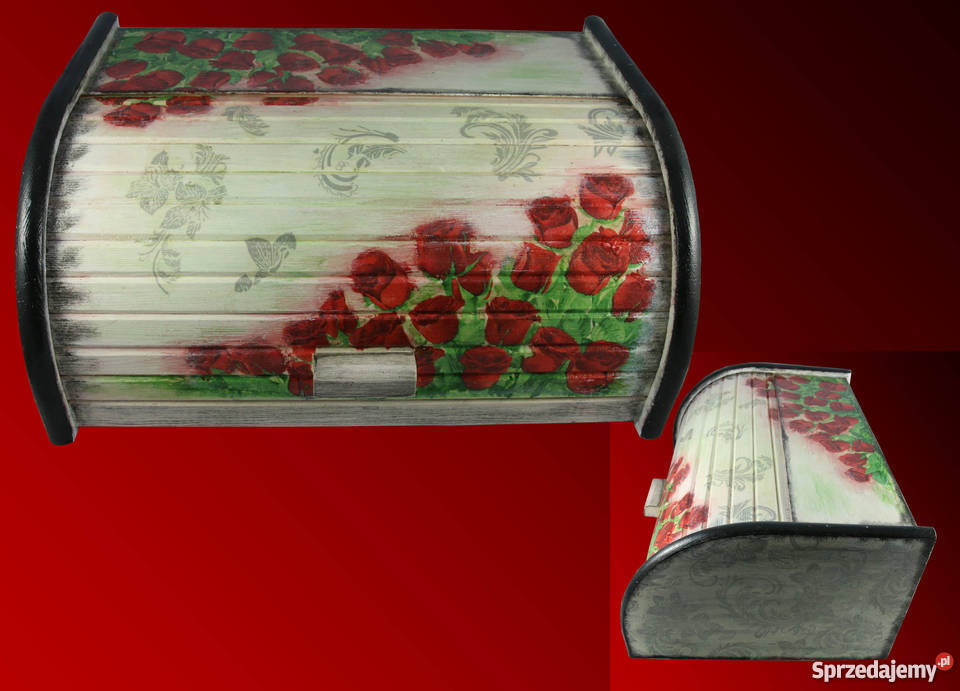 Chlebaki Decoupage srewniane sosnowe ręcznie wielokolorowy warmińsko-mazurskie Iława