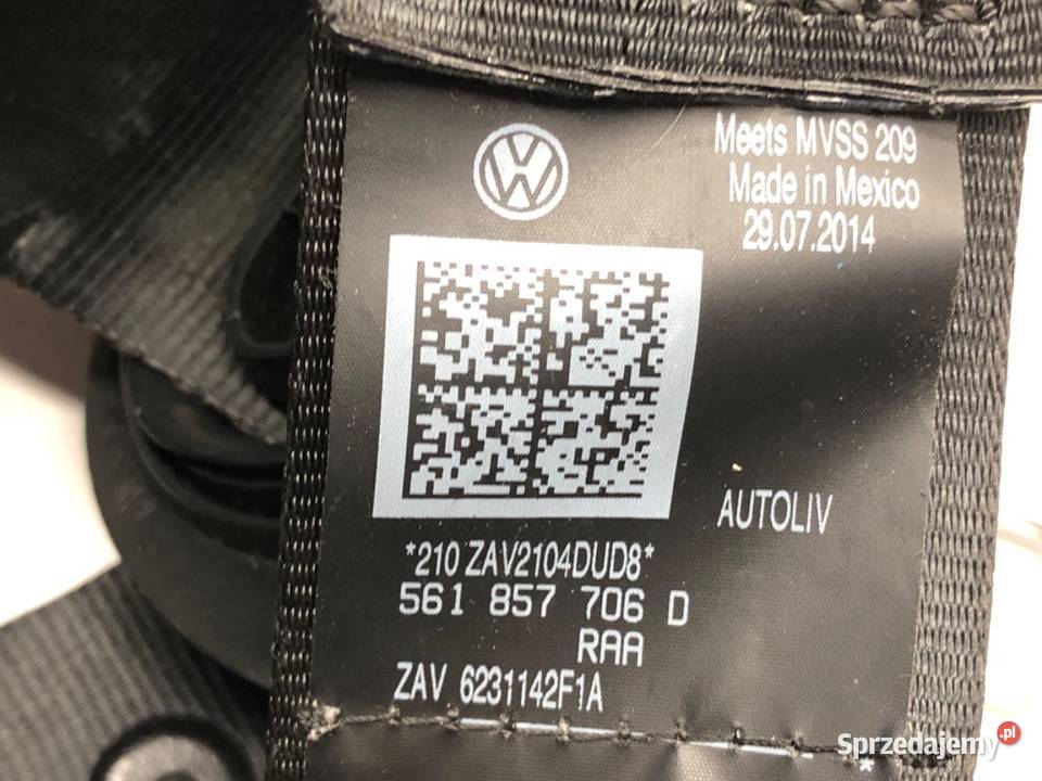 PAS BEZPIECZEŃSTWA PRAWY PRZÓD VW PASSAT B7