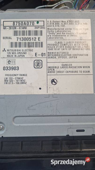 Oryginalne radio samochodowe Mitsubishi Dziewkowice