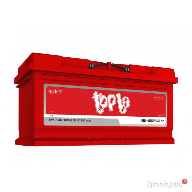 Akumulator rozruchowy 12V 92Ah 800A TOPLA sprzedam