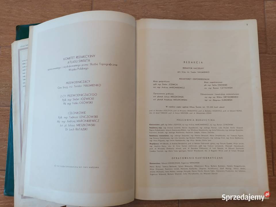 Stary polski Atlas Świata z 1962 roku Zielona Góra
