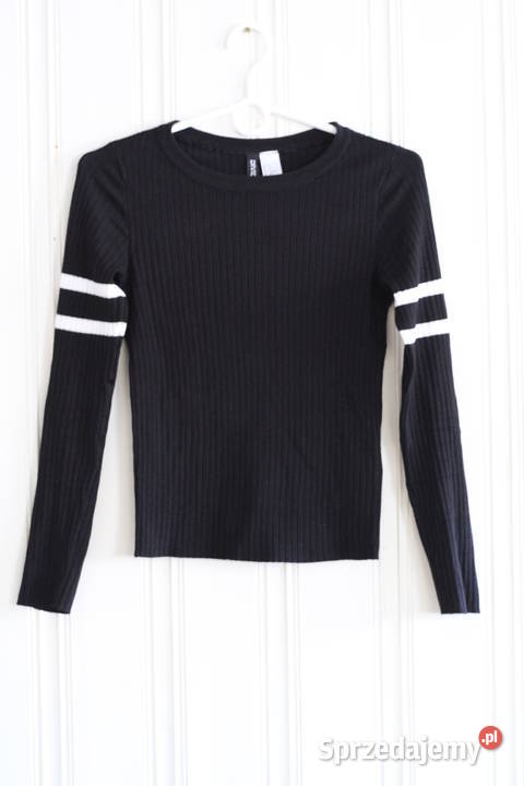 czarna biała bluzka HM xs 34 sweter Toruń sprzedam