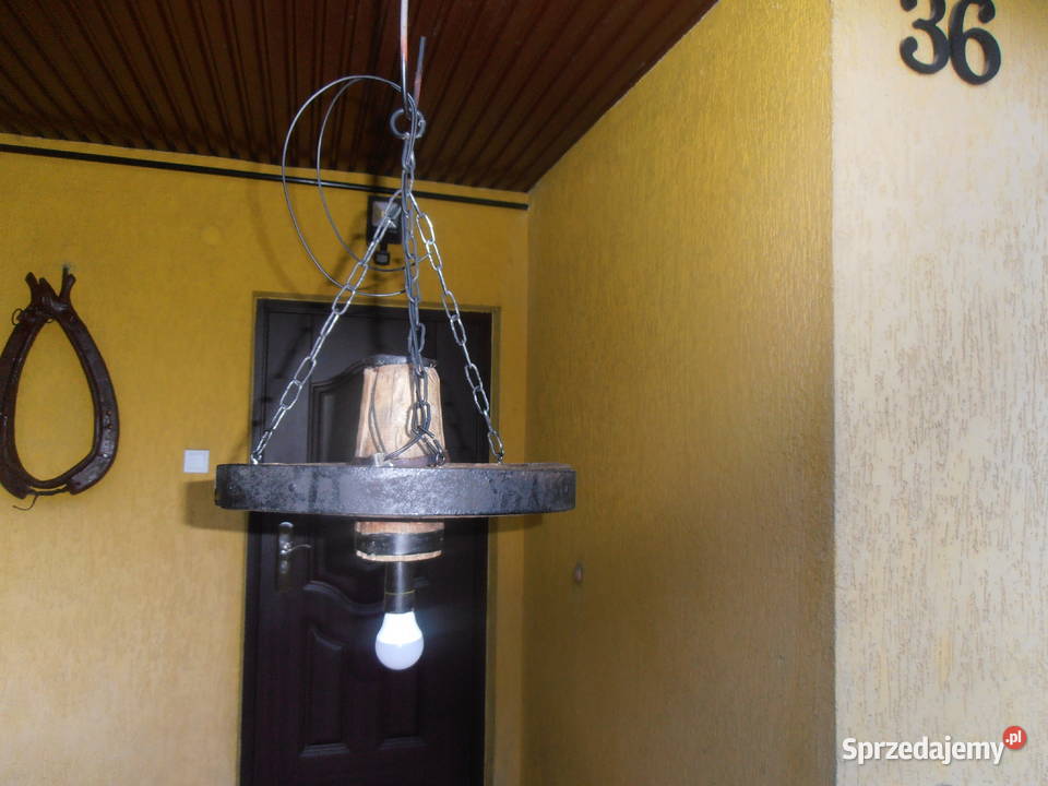 Żyrandol koło drewniane Kielce