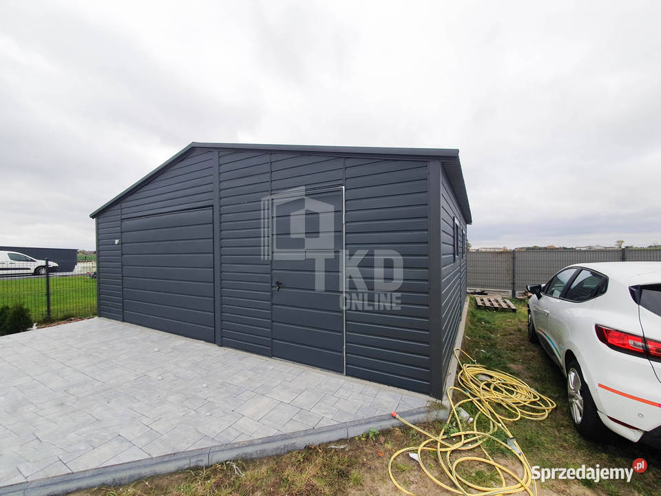Garaż Blaszany 7x6 Brama drzwi 2x okno Antracyt 42m2 Przemyśl