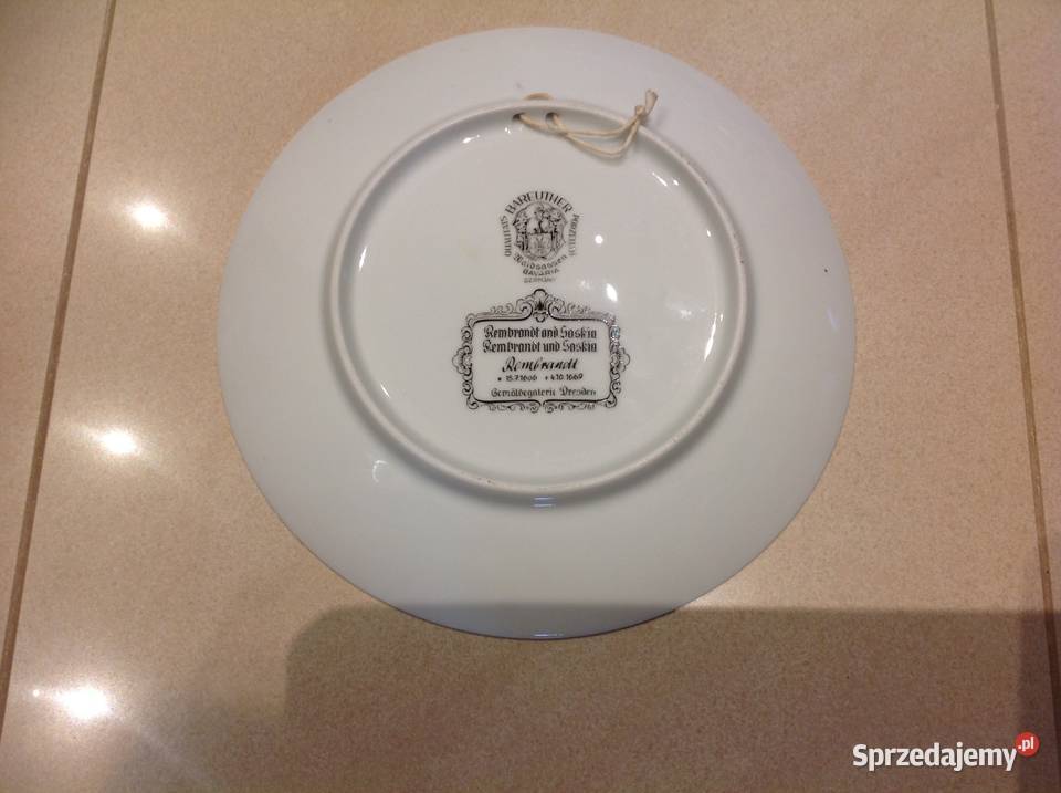 Talerz Porcelanowy REMBRANDT Sygnowany Dekoracja lubuskie Nowa Sól