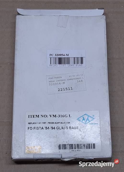 WKŁAD SZKŁO LUSTERKA LEWY FORD FIESTA III 8993 Karoseria Mielęcin