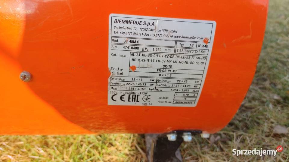 Nagrzewnica gazowa włoska 22 40 kW Namysłów