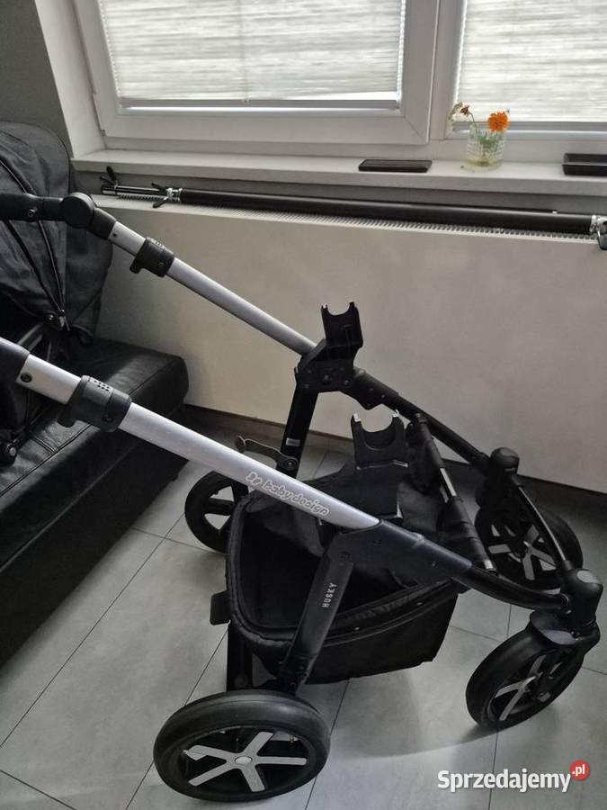 IDEALNY Wózek 2w1 BabyDesign Espiro Husky czarny Pompowane Wózki Warszawa