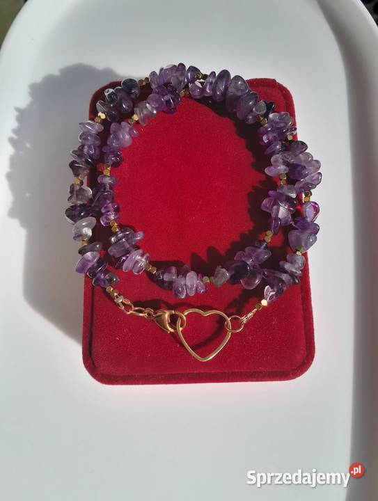 Naszyjnik z kamienia naturalnego ametyst mazowieckie Kozienice