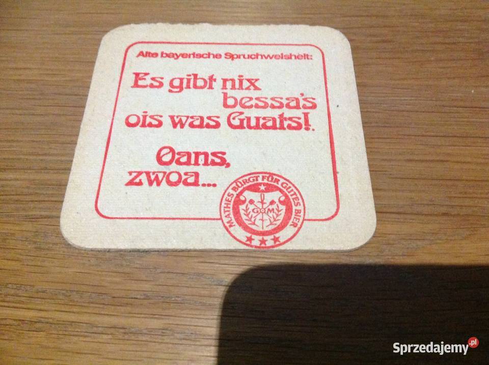 Stara Podkładka Piwna Mathes Alt Manchinger Kolekcje lubuskie Nowa Sól