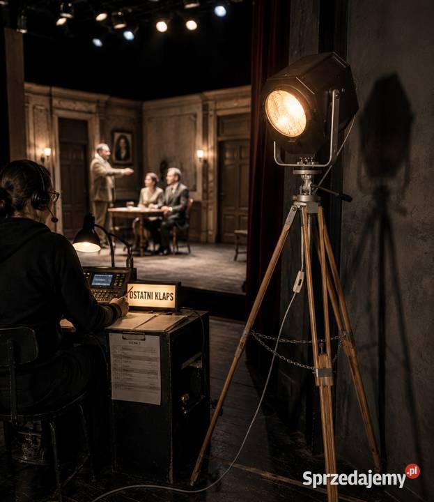 Lampa teatralna PRL zabytek loft vintage Dom i Ogród Poznań
