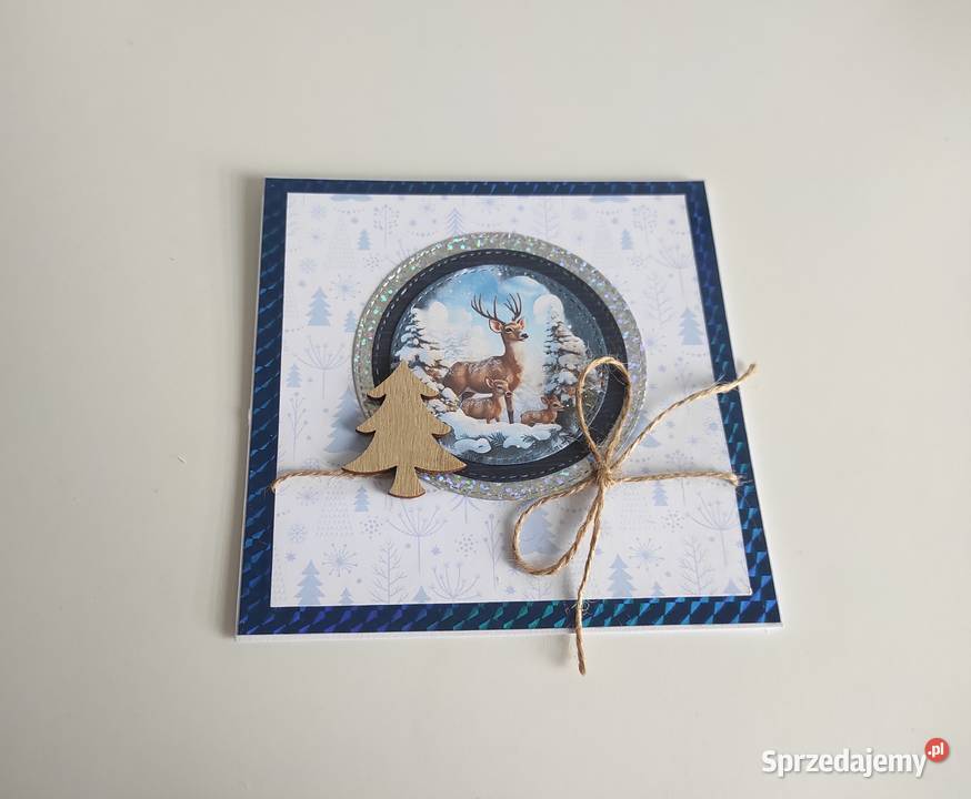 Kartka ręcznie robiona świąteczna Boże Rękodzieło