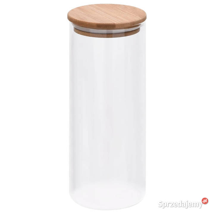 Szklane słoje z bambusową pokrywką 6 1000 ml