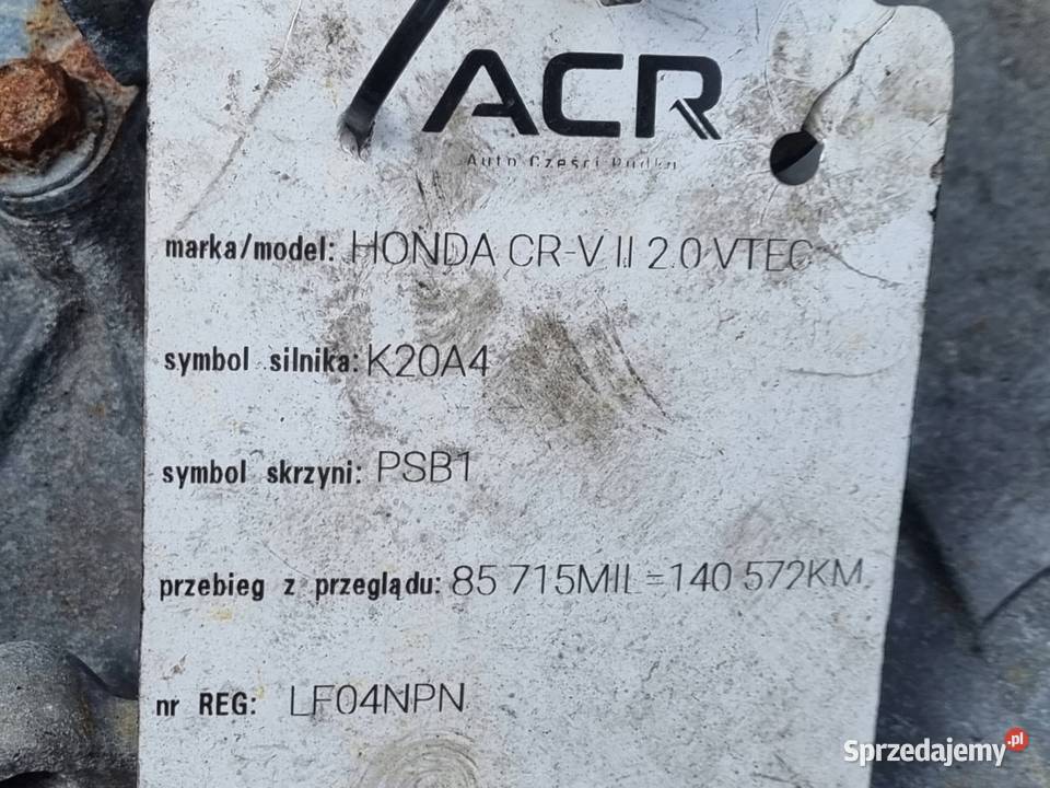 Honda CRV II CRV 20 VTEC SKRZYNIA BIEGÓW Rudka
