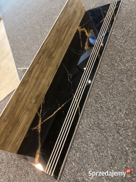 Gres schody stopnica czarny marmur 30x120 deska Zakopane