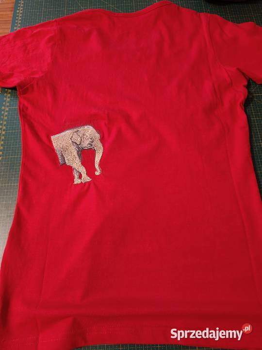 Tshirt bawełniany Lahti M czerwony haft małopolskie Kraków