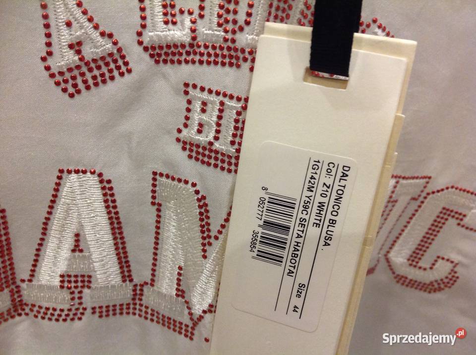 Biała Jedwabna Bluzka Damska PINKO 38 NOWA 3/4 Nowa Sól