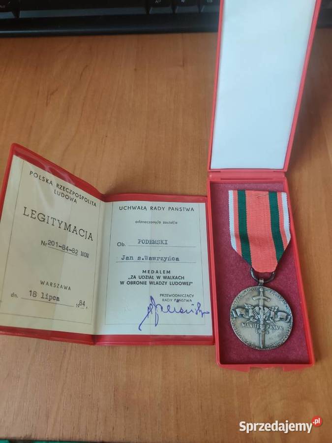 Medal udział w walkach w obronie władzy ludowej Myszków
