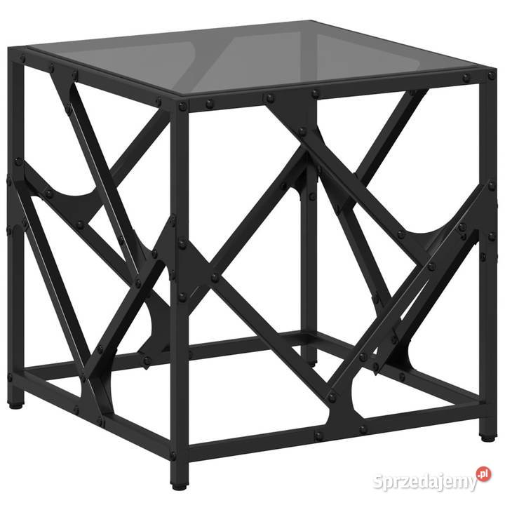Stolik kawowy z czarnym szklanym blatem 40x40x41 Warszawa