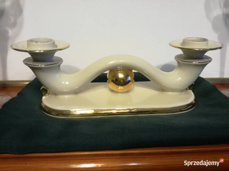 Przepiękny stary świecznik Hertel Jacob Bavaria biały Jastrzębie-Zdrój