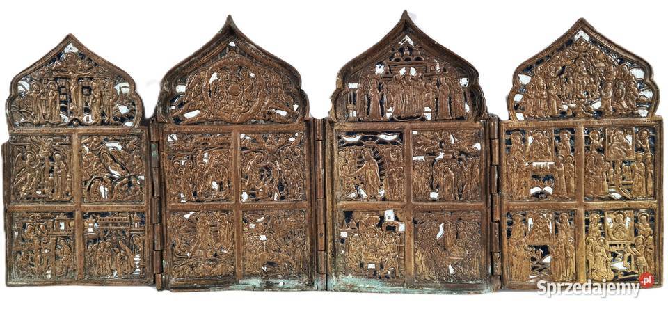 Ikona podróżna Tetraptyk XIXw 0420 Warszawa sprzedam