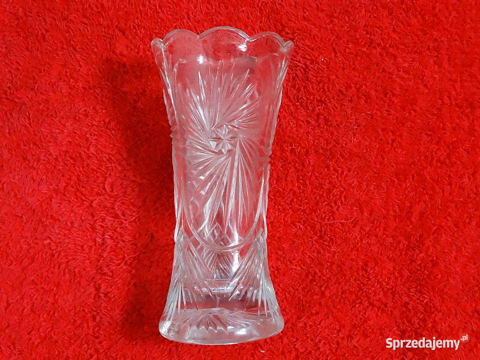 SYGNOWANY Kryształowy Wazon Vintage Made in Biłgoraj