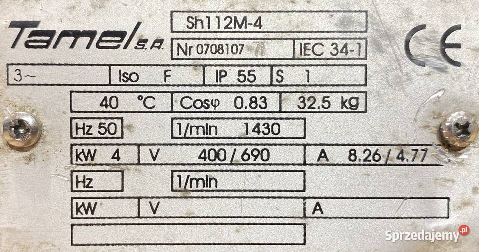 silnik elektryczny 4kW 1430obr 3fazowy Pozostałe kujawsko-pomorskie