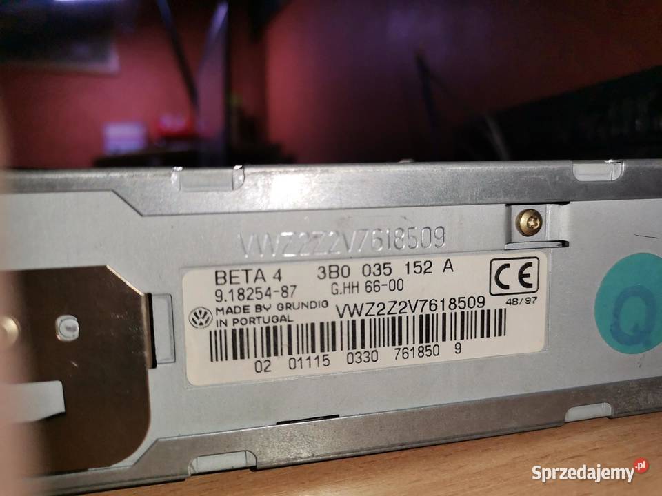 VW RADIO BETA 4IV GOLF CORRADO POLO T4 PASSAT Radioodtwarzacze Elektronika Trzeciewiec